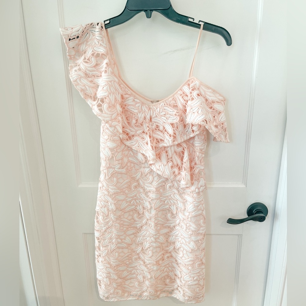 Club Monaco pink and white lace dress